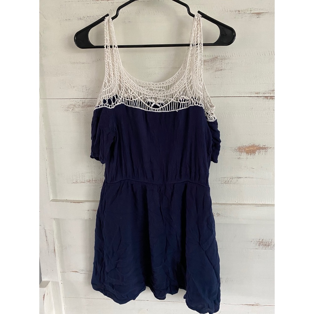Rue21 Navy Blue Mini Dress with Crocheted Straps